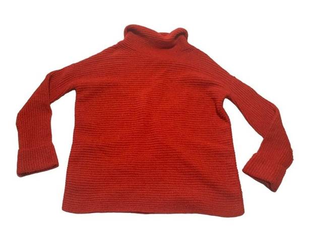 Pilcro  womens small oversized anthropologie red rust knit cowl turtleneck sweate