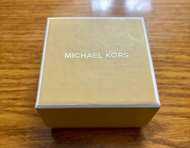 Michael Kors Gold-Tone Brass Logo Band Ring Size 8