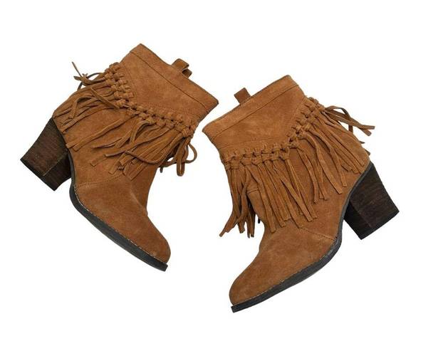 sbicca  Sound Suede Wester Leather Fringe Bootie Size 6