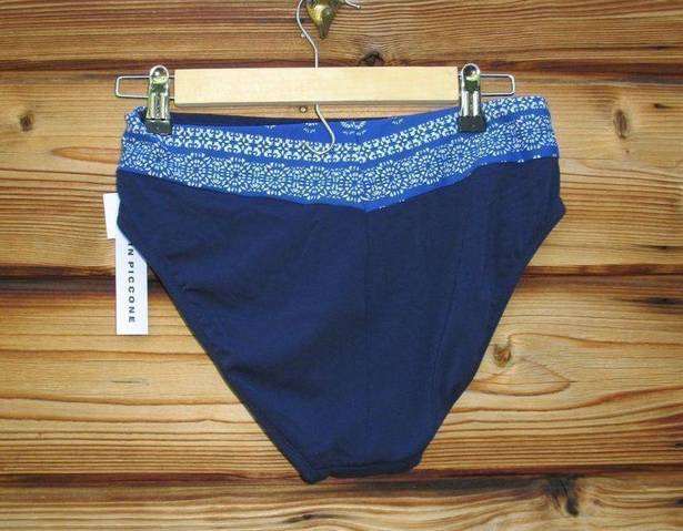 Robin Piccone NWT  Blue Bandana High Waist Bikini Bottoms M