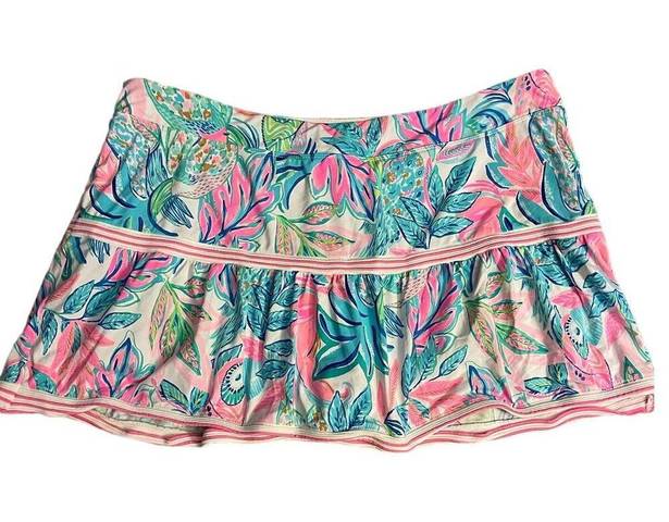 Lilly Pulitzer  Luxletic Dara Skort Resort White Toucan Do It Better Size XL