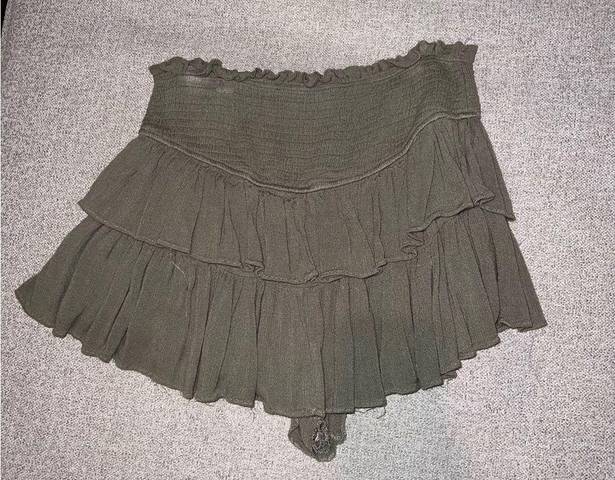 American Threads Green Ruffle Mini Skort Size Small