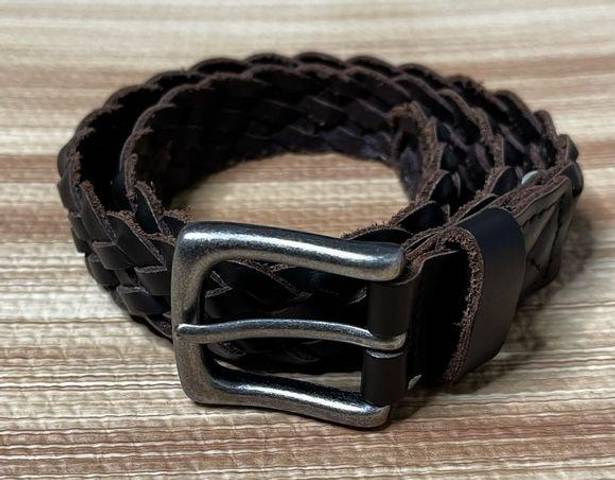 Gap  Brown Leather Braided Belt Size Small