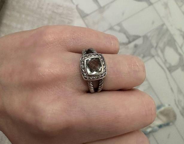 David Yurman  Petite Albion in Sterling Silver with Prasiolite and Pavé Diamond