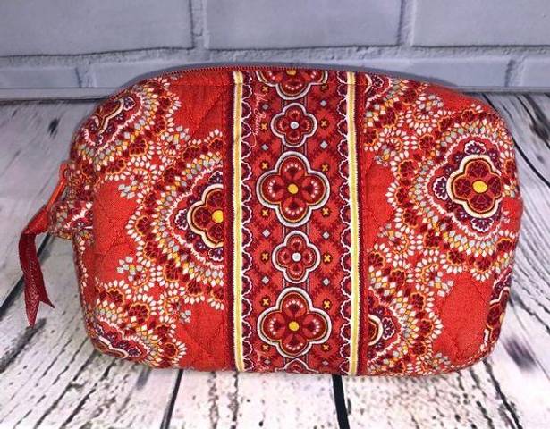 Vera Bradley  Red Floral Cosmetic Case Makeup Bag