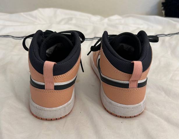 Nike Jordan 1 Mid Pink Quartz Sneakers, Women's 5 Preschool 3