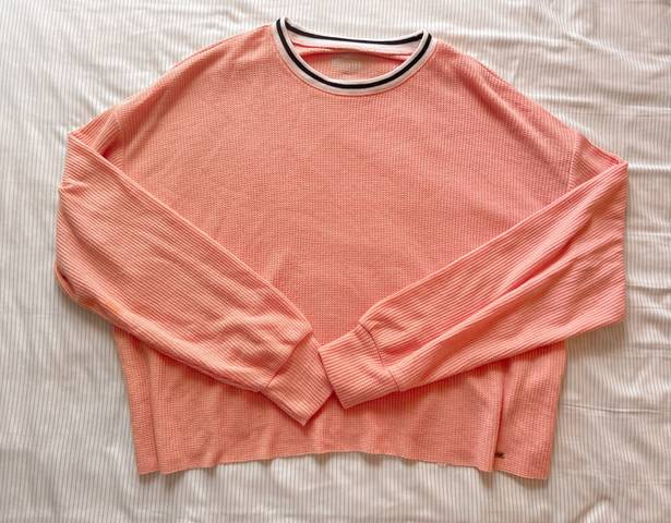 Hollister Pink Cropped Long Sleeve Sweatshirt