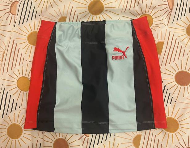 Puma Dua Lipa Striped Mini Athletic Skirt