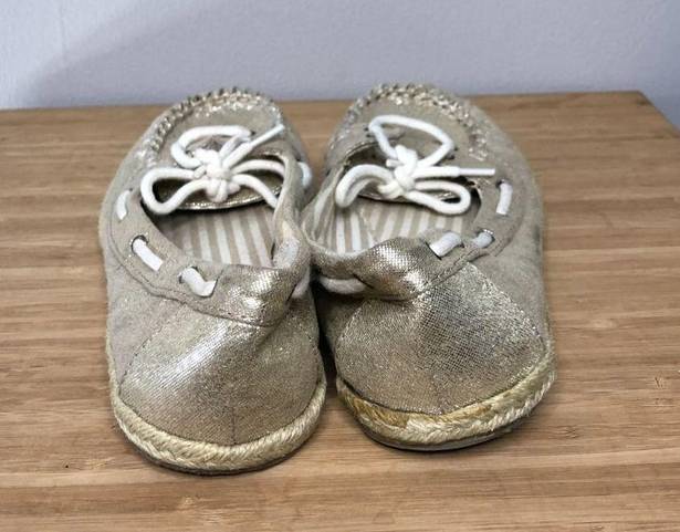 SO Women's  Brand Casual Flats Gold Shimmer Size 6.5 Medium