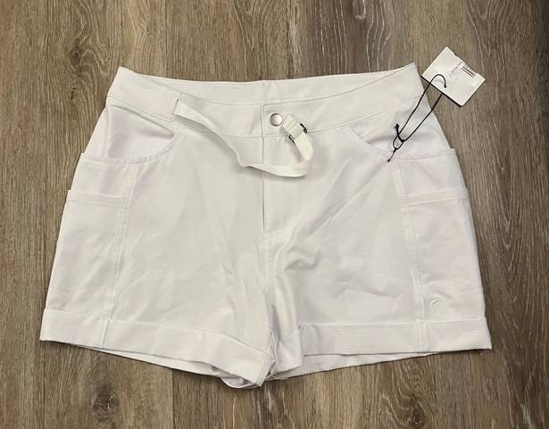 Zyia Active White Not Just A Trail Shorts