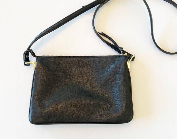 Kate Spade  NY Black Leather Crossbody Triple Compartment Bag Purse