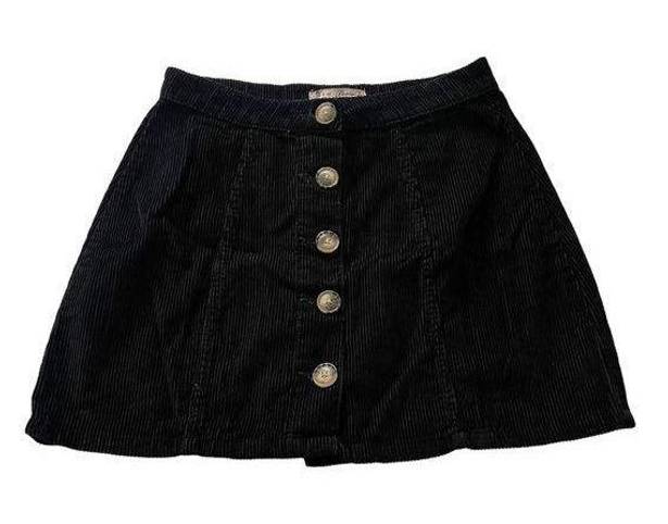 Primark  Womens Mini Skirt Size 6 Corduroy Black Button Front Mini Skirt - New