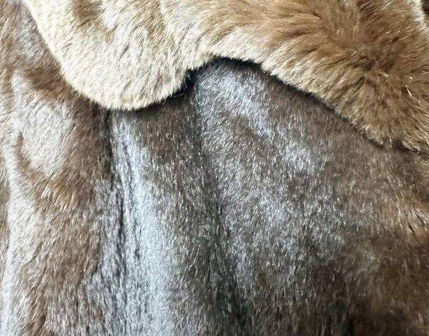 Keska German Womens Fur Coat Brown Authentic Small