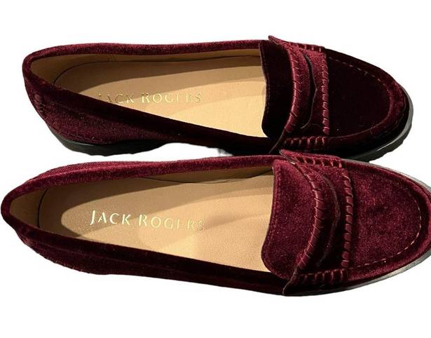 Jack Rogers Jack Rodgers Burgundy Tabby Loafer Size 6 NIB