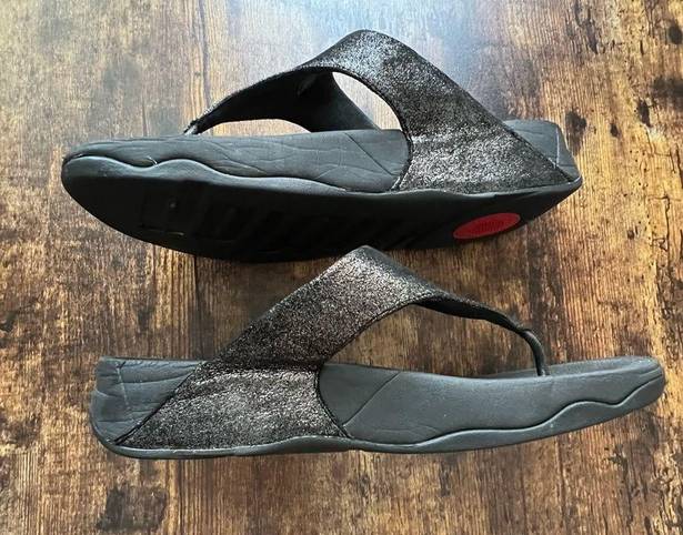 FitFlop  | Ladies flip flop Lulu shimmer suede sandal shoes. Size: 9