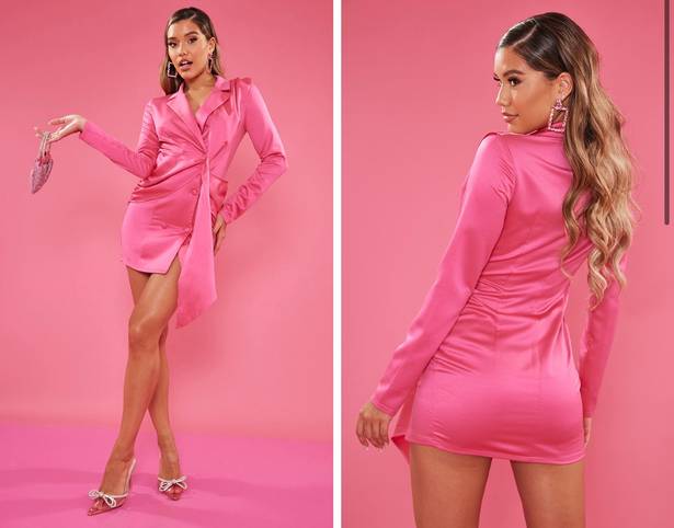 Pretty Little Thing Hot Pink Blazer Dress