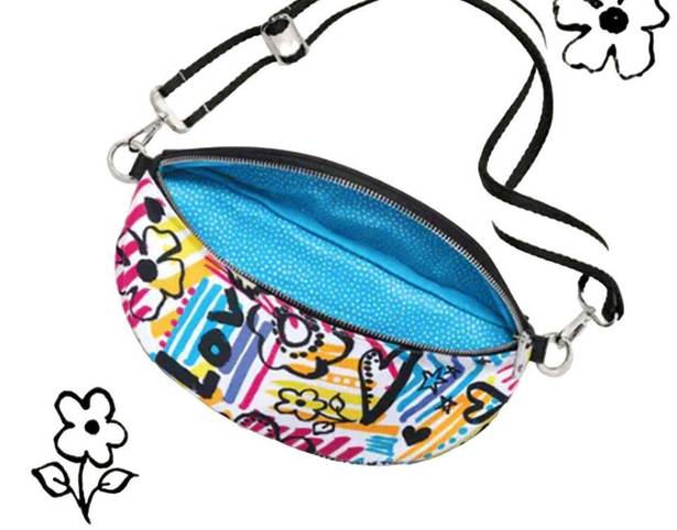 Brighton  Graffiti Love Crossbody Belt Bag Fanny Pack 1970's Retro D30265 - $78