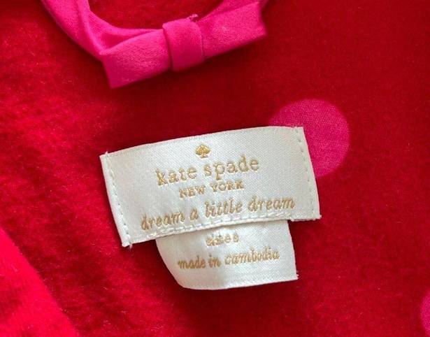 Kate Spade  Polka Dot Pajama Shirt Lounge Shirt Red Long Sleeve Women's Size‎ S