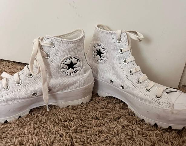 Converse White Lugged High Top