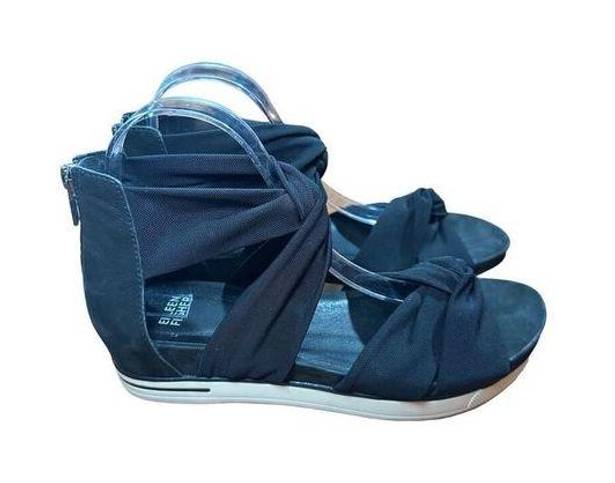 Eileen Fisher  Zanya Womens  Mesh Wedge Platform Sneakers Sandal Black Sz 9.5
