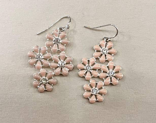 Daisy Silver  Earrings with Rhinestones