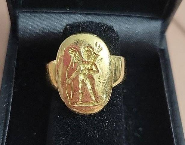 Greek Artist Designed 18kt Eros Ring Solid Size 7