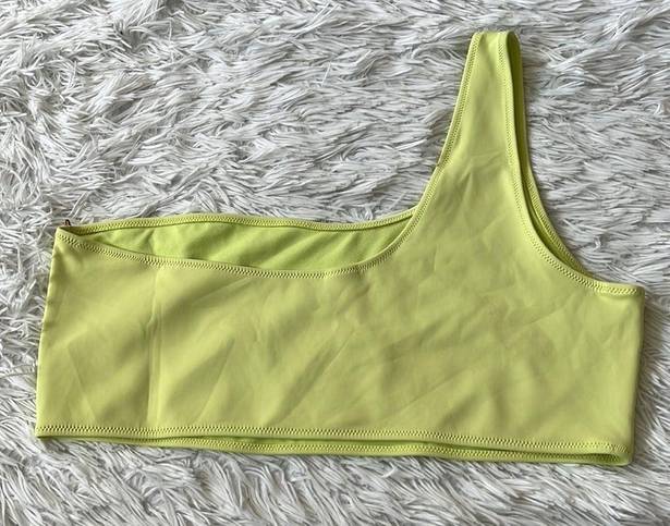 Good American  Women’s Scuba hot shoulder bikini top in key lime001 size 6