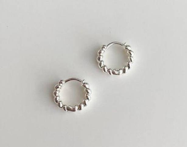 Madewell NWT  Demi-Fine Puffed Huggie Hoop Earrings Sterling Silver