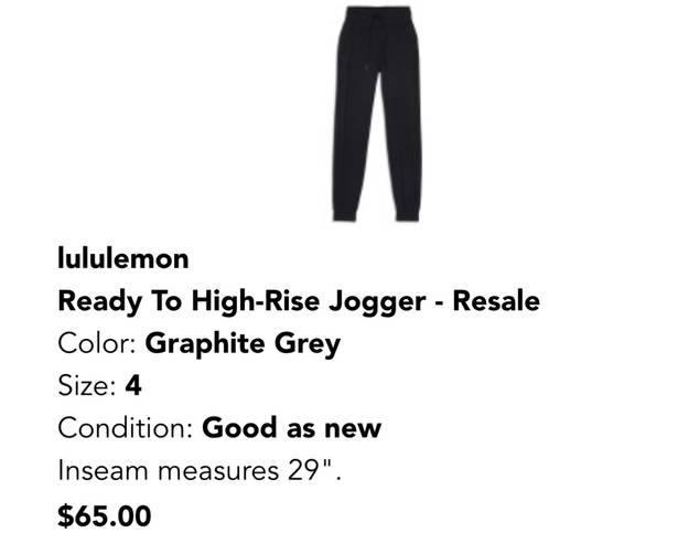 Lululemon Ready To High-Rise Jogger 