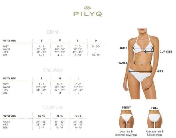 PilyQ  Modeea bikini with reversible top. S-top/M-bottom. NWT