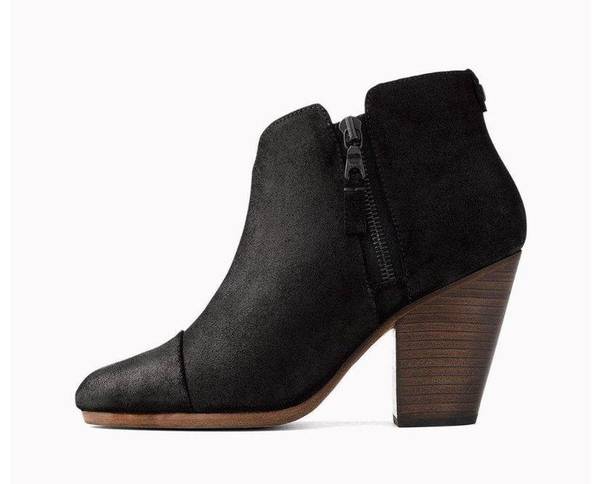 Rag and Bone  Suede Classic Margot Boots Black Womens Size 38