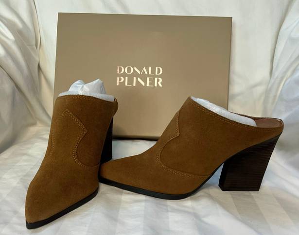 Donald Pliner Vama Heeled Mule Color Saddle Size 7 NIB