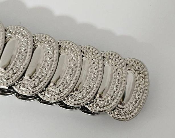 Silvertone Oval Concho Stretch Elastic Belt Size Small