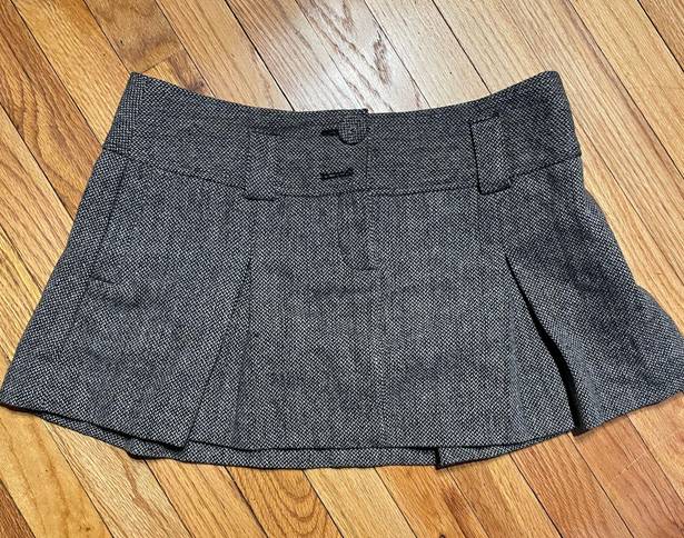 American Eagle Outfitters Wool Blend Mini Skirt Pleated Paneled School girl Pinstripes Vintage Y2k Coquette 