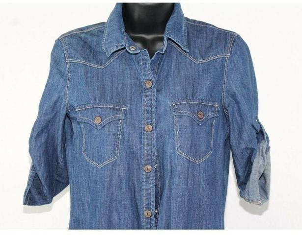 Mango ladies  long jean jacket size XXS