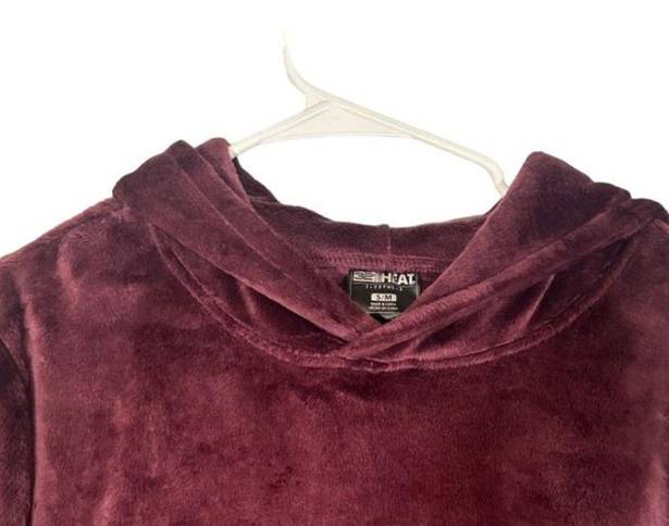 32 Degrees Heat 32 Degree Heat Mauve Wine Hooded Heavy Lounge Cozy Sleepwear Robe Women Sz S/M