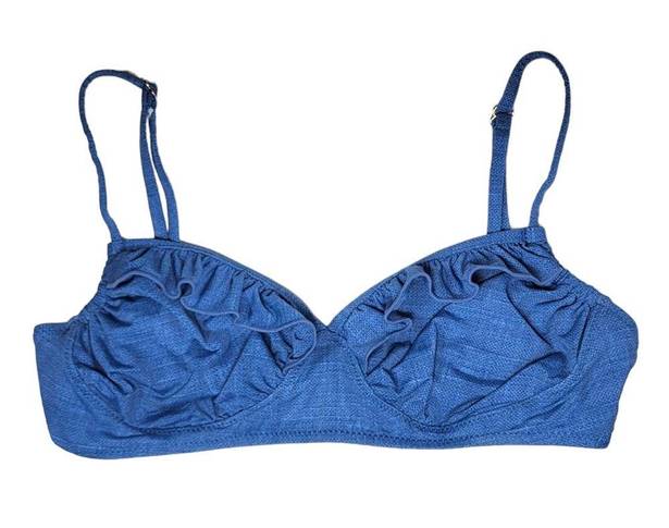 Vera Bradley  Shannon Chambray Ruffle Bikini Top in Medium Wash Blue