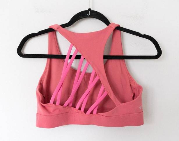 Peloton  Cadent Strappy Fast Pink Sports Bra Size Medium