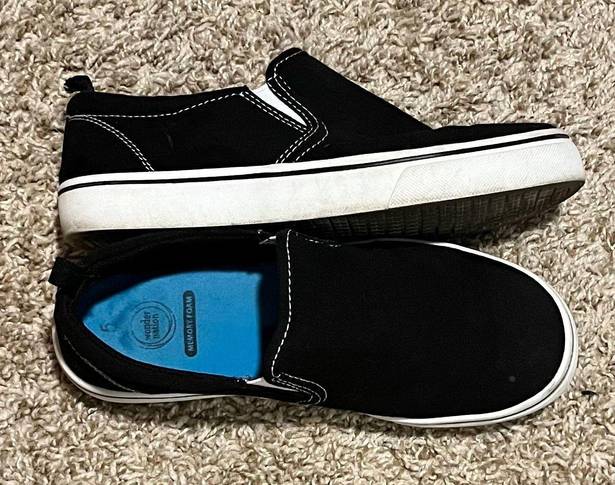 Wonder Nation Black Slip Ons