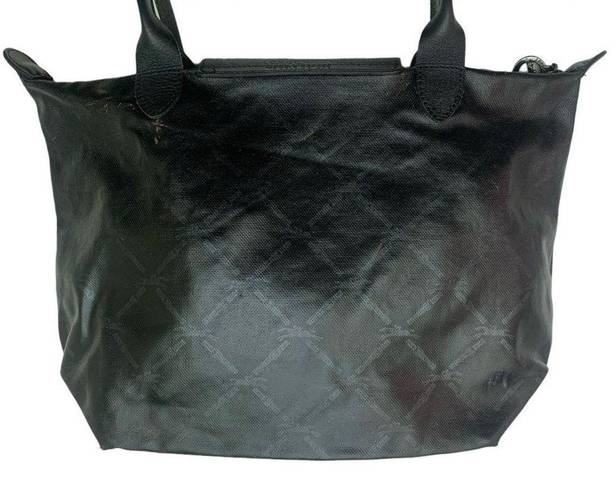 Longchamp  Le Pilage Black Coated Canvas Medium Size Tote Bag (Damage)