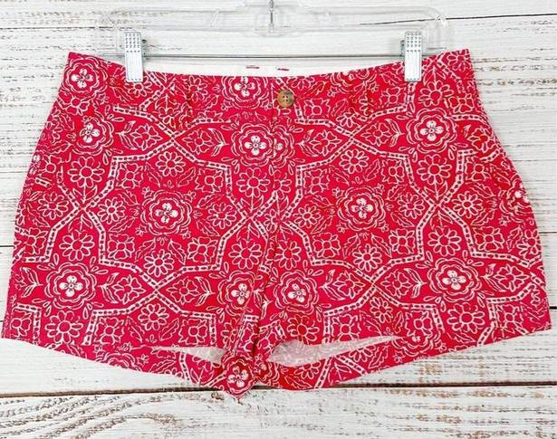 Old Navy  Women's Floral Print Flat Front Stretch Preppy Chino Shorts Pink Size 4