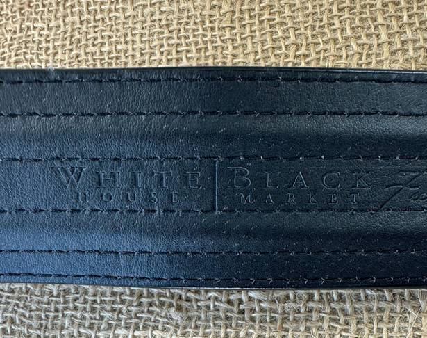 White House | Black Market WHBM Wide Black And Gray Leather Suede Belt S 27-31 Inches 