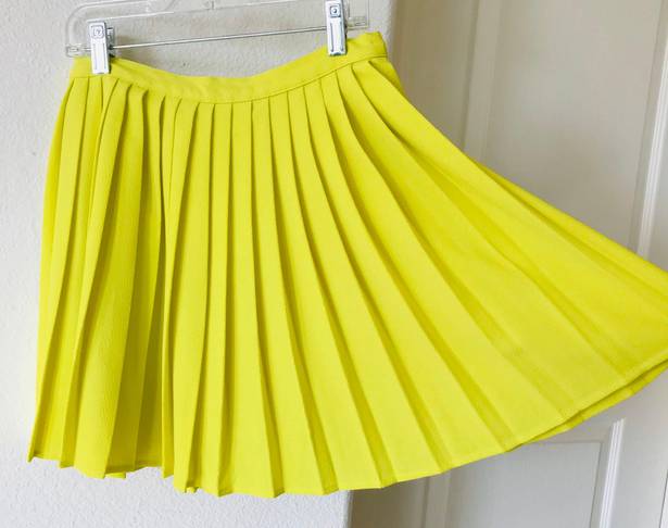 American Apparel Neon Yellow Tennis Skirt Size Small