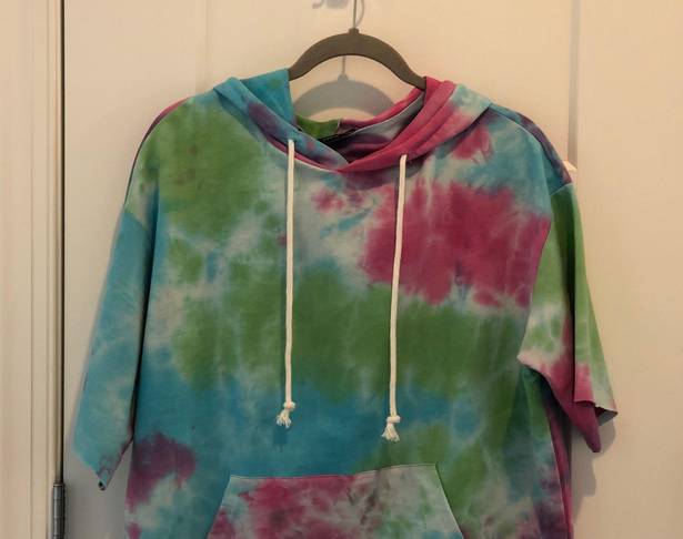 SheIn Fabulous Tie Dye Hoodie / Top Sleeves Cut Down To Short 