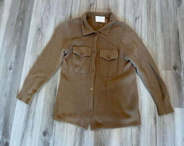 The Row All :  M Camel Brown Button Up Shacket