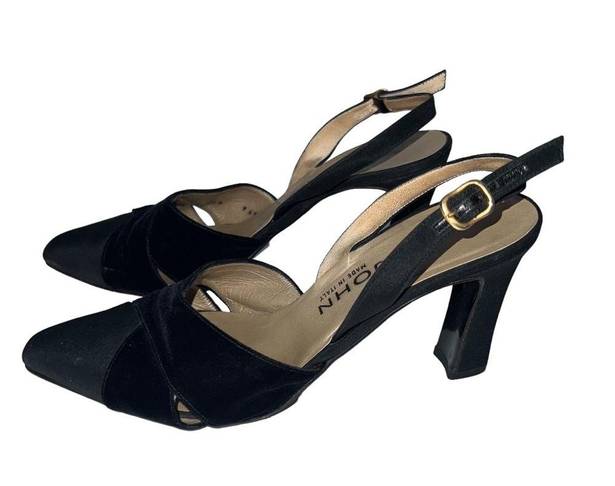 St. John Black Slingback Block Heel