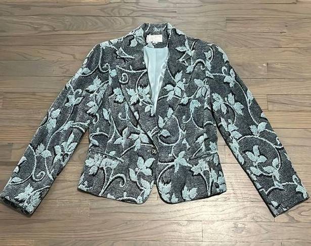 Alberto Makali  Blue Tapestry Floral Blazer. Size 6