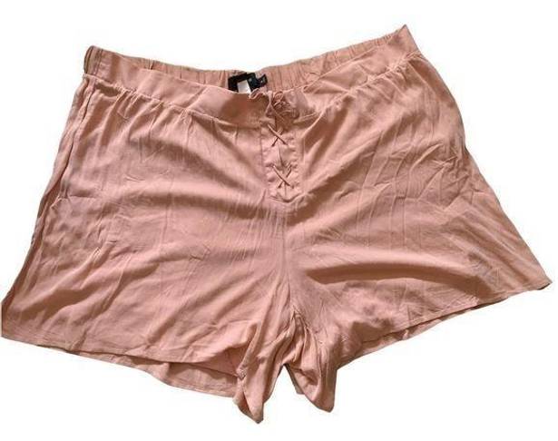 Torrid  | pink crepe lace front shorts