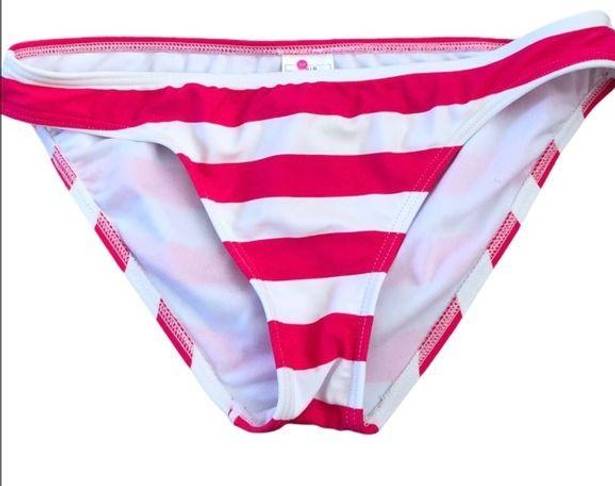 Roxy Swim Hot Pink White Bikini Bottom Sz. L Summer Beach Boating Sailing