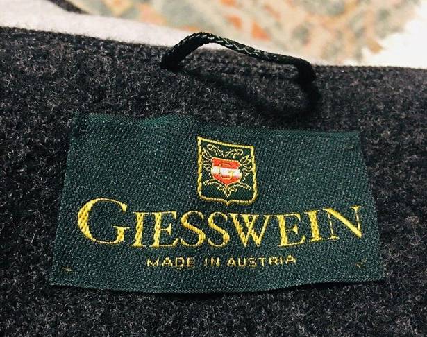 GIESSWEIN Gray Tones Boiled Wool Long Hooded Sweater Coat Horse Sleigh 40 8